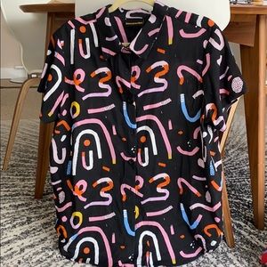 Nooworks blouse button down shirt candy print